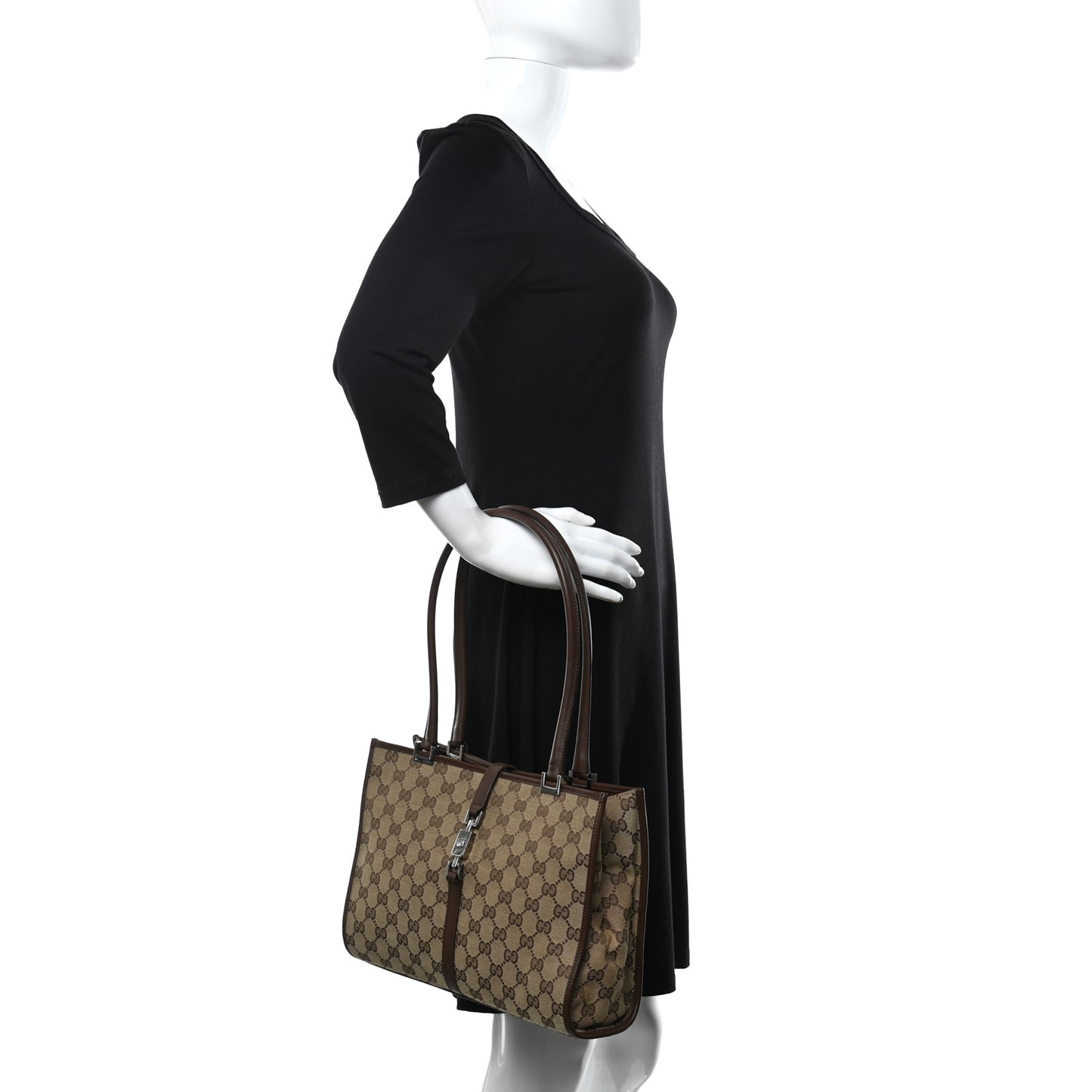Monogram Small Bardot Shoulder Bag Dark Brown