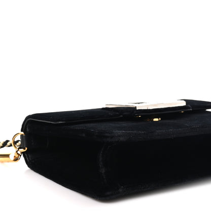 Gucci Velvet Crystal Square G Shoulder Bag Black 9 of 10