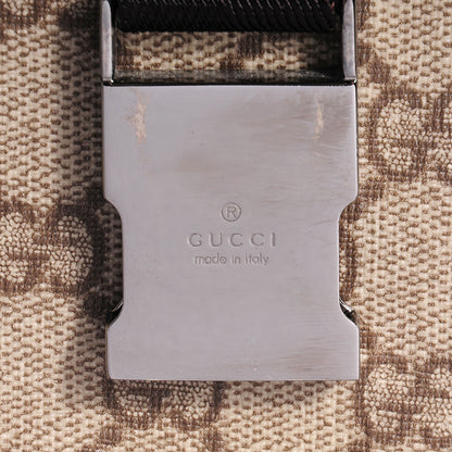 Gucci GG Plus Monogram Large Double Buckle Flap Messenger Bag Beige Dark Brown 6 of 9