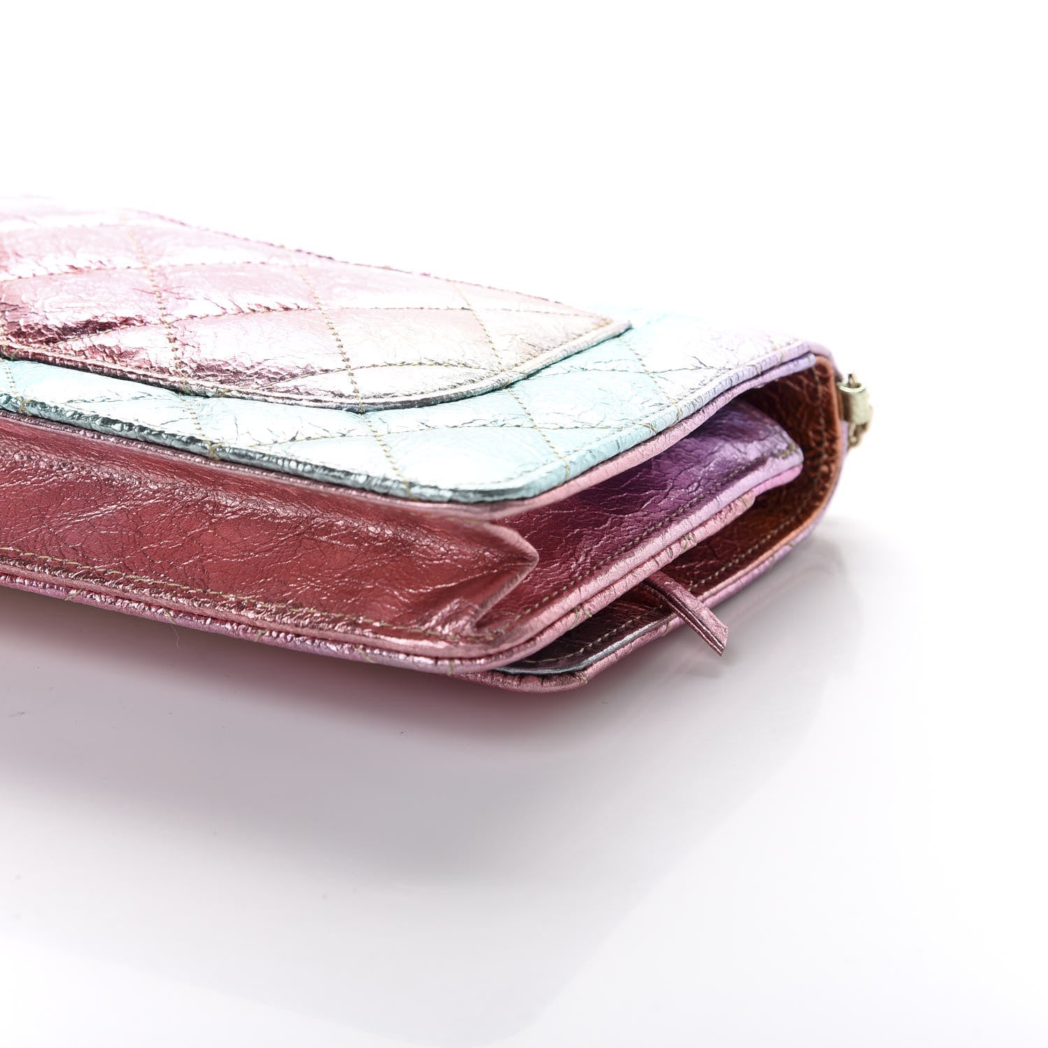 Chanel Metallic Goatskin Quilted 2.55 Reissue Wallet on Chain WOC Multicolor 6 of 10