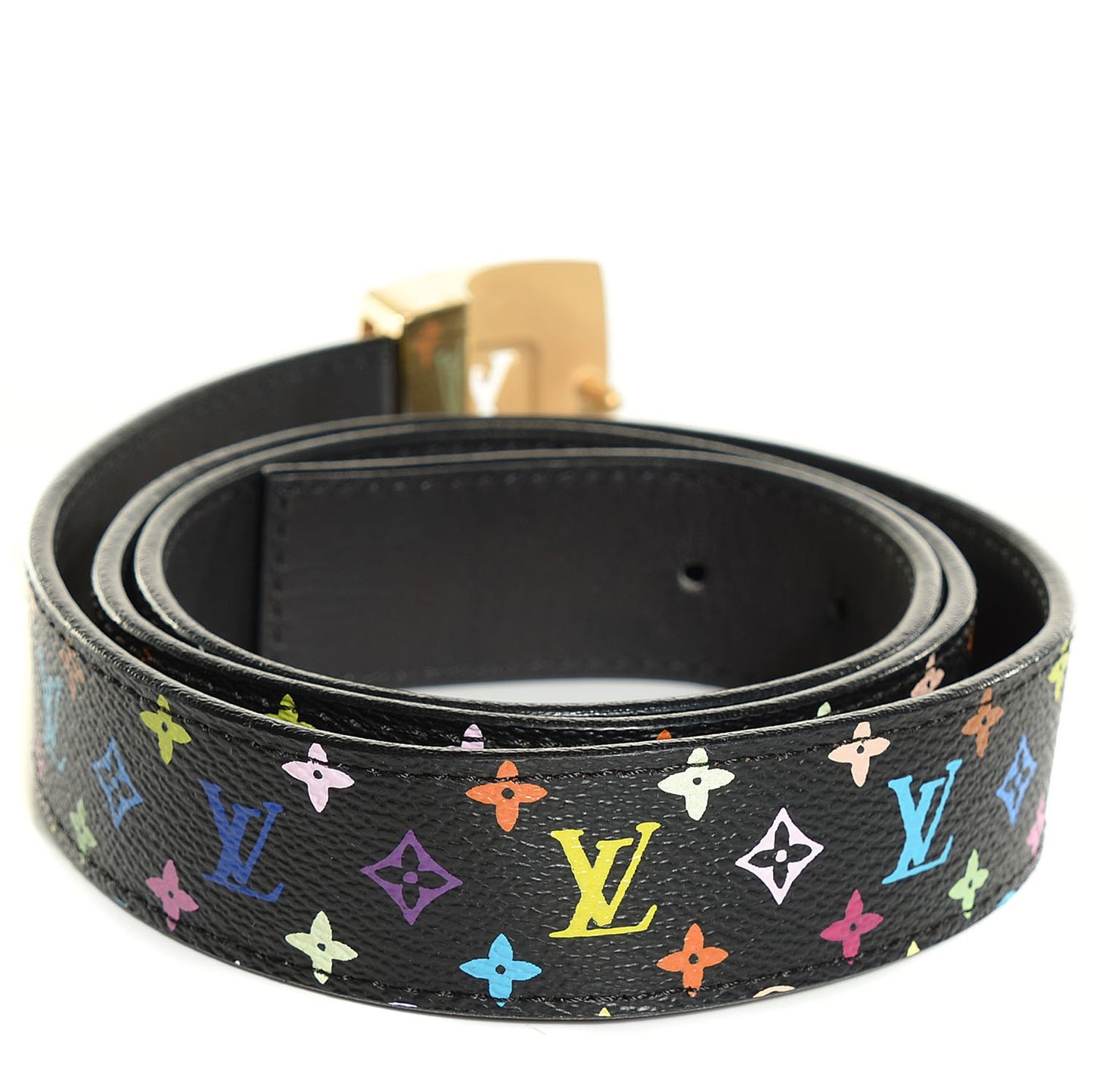 Monogram Multicolor LV Cut Reversible Belt 90 36 Black