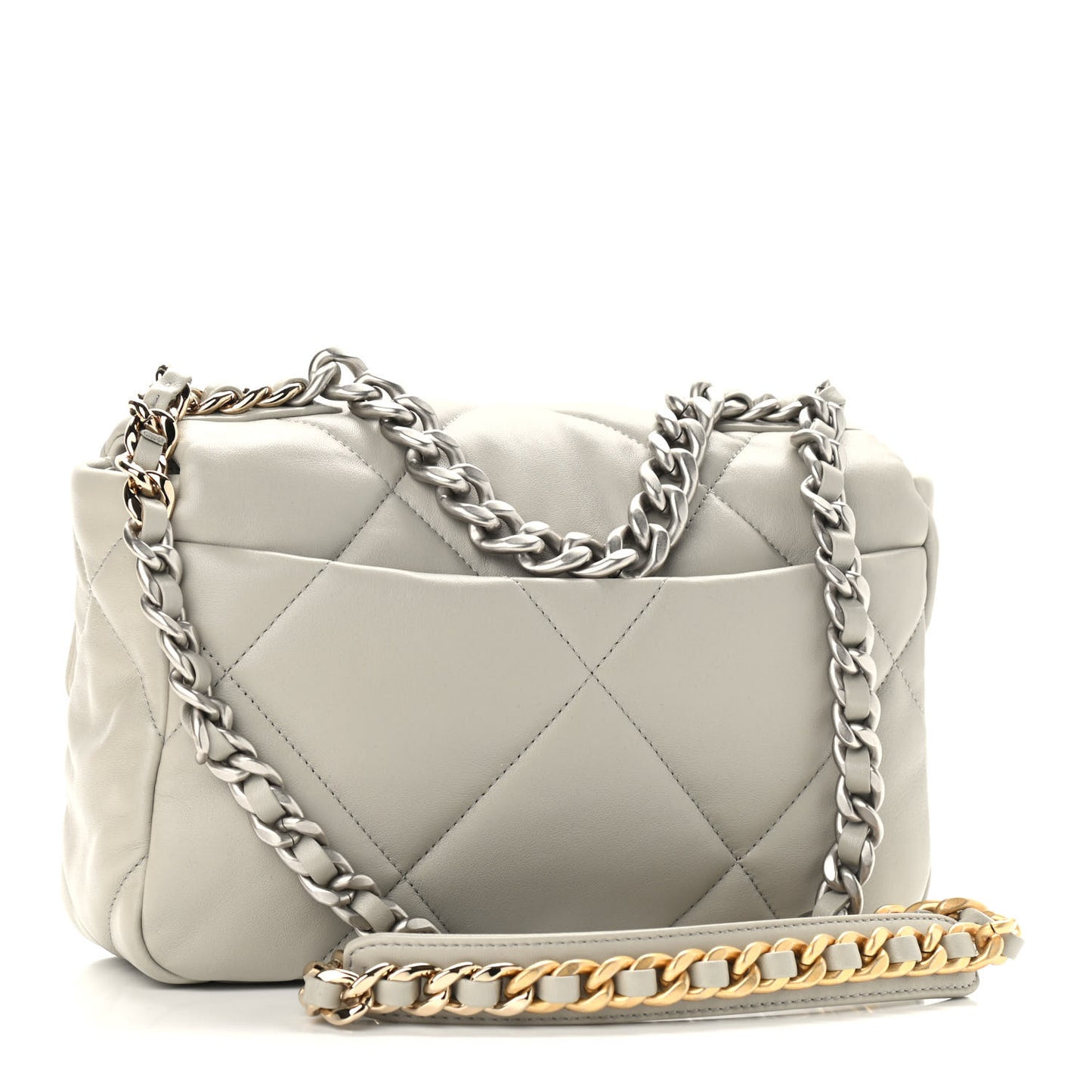 Lambskin Quilted Medium Chanel 19 Flap Grey