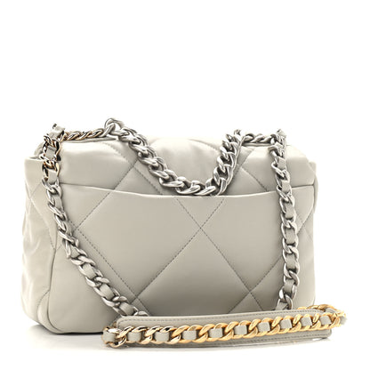 Chanel Lambskin Quilted Medium Chanel 19 Flap Grey 3 of 9