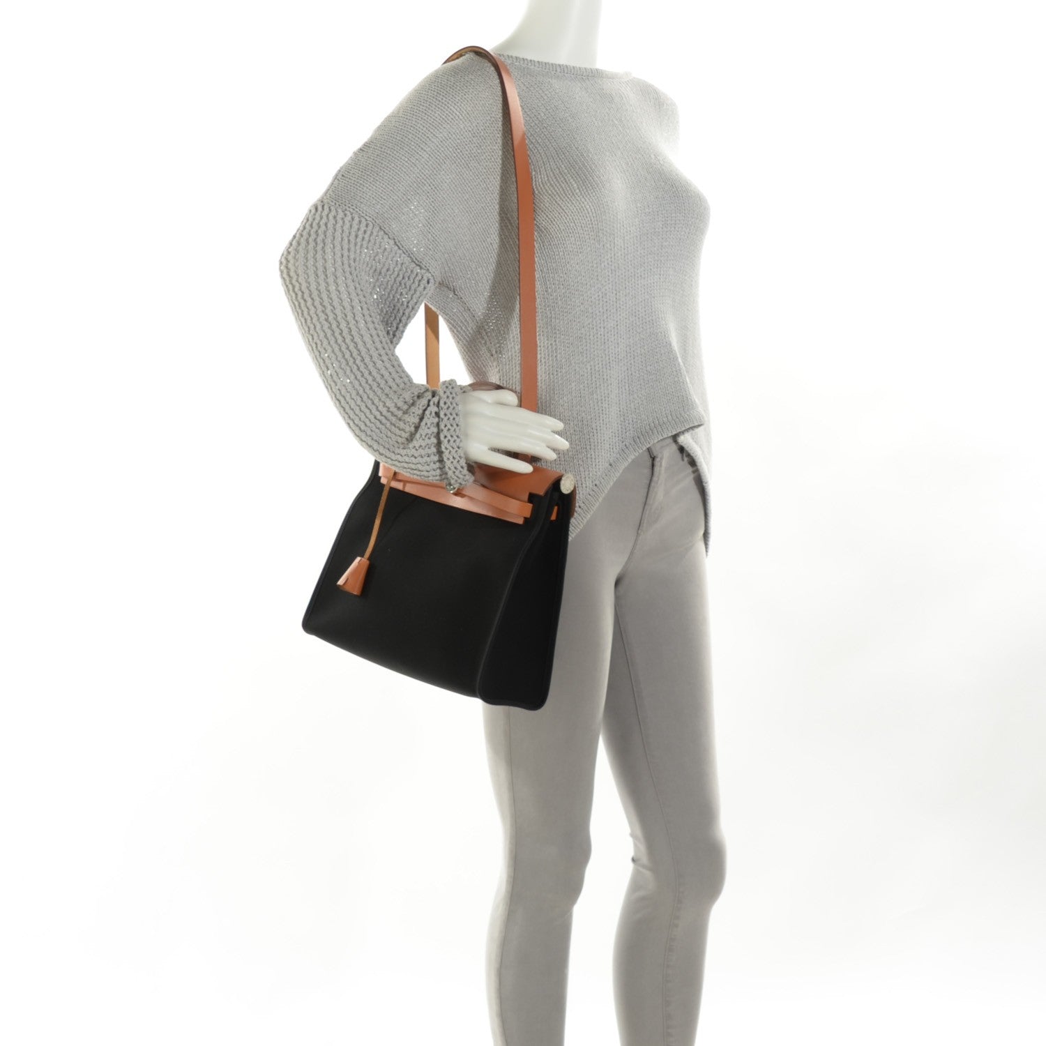 Hermes Vache Hunter Toile Herbag Zip PM 31 Black 9 of 16