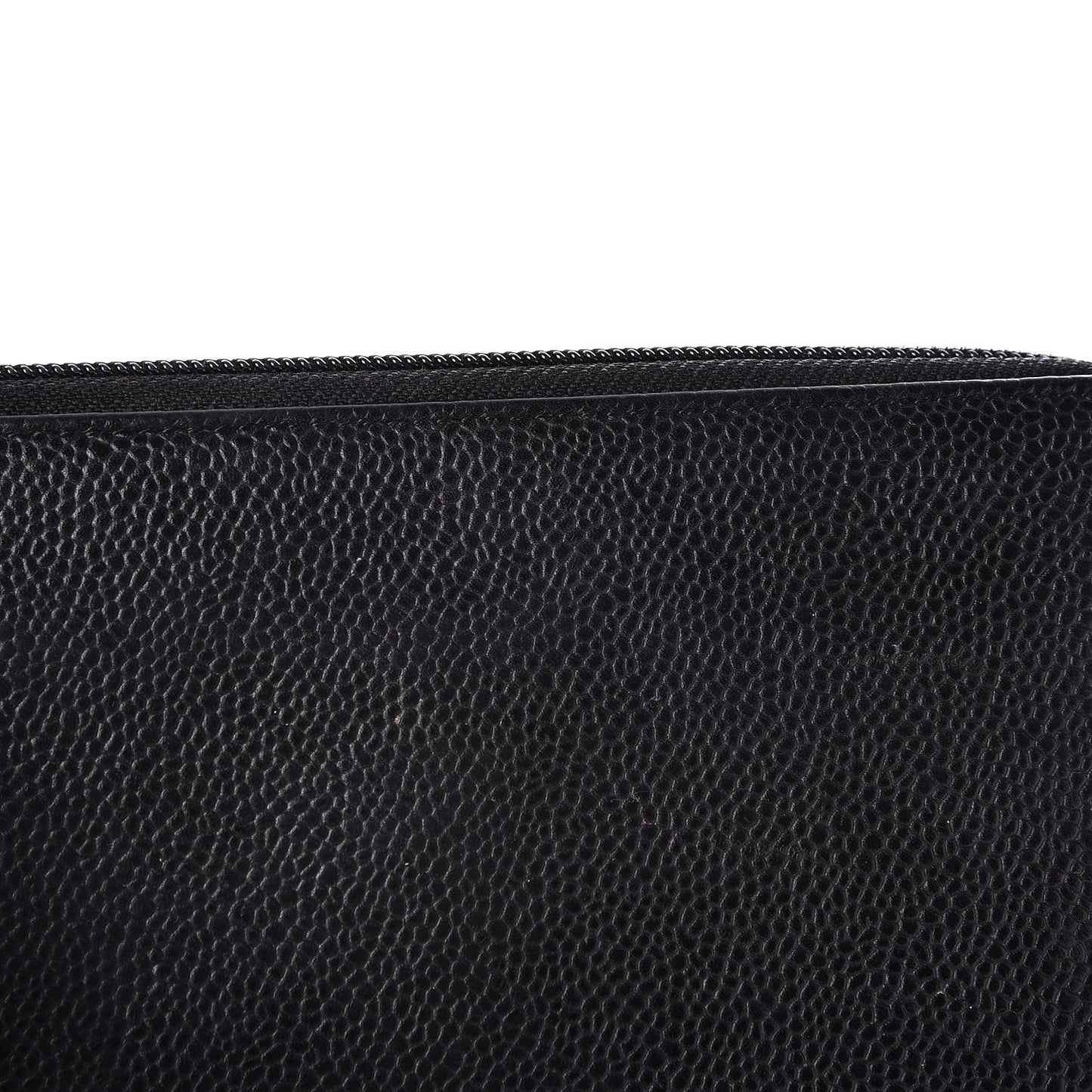 Caviar Large Timeless CC Zip Around Wallet Black