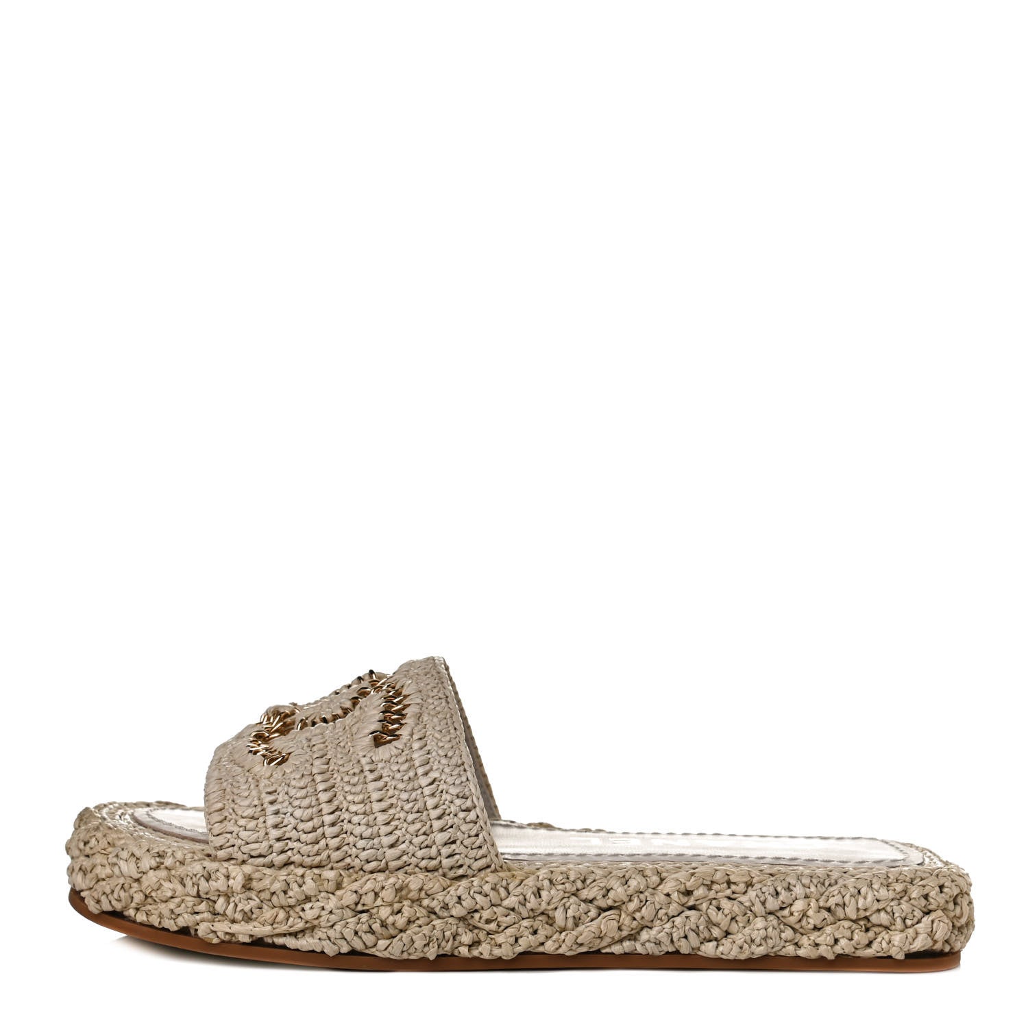 Chanel Raffia CC Espadrille Slip On Sandals 36 Beige 1 of 12