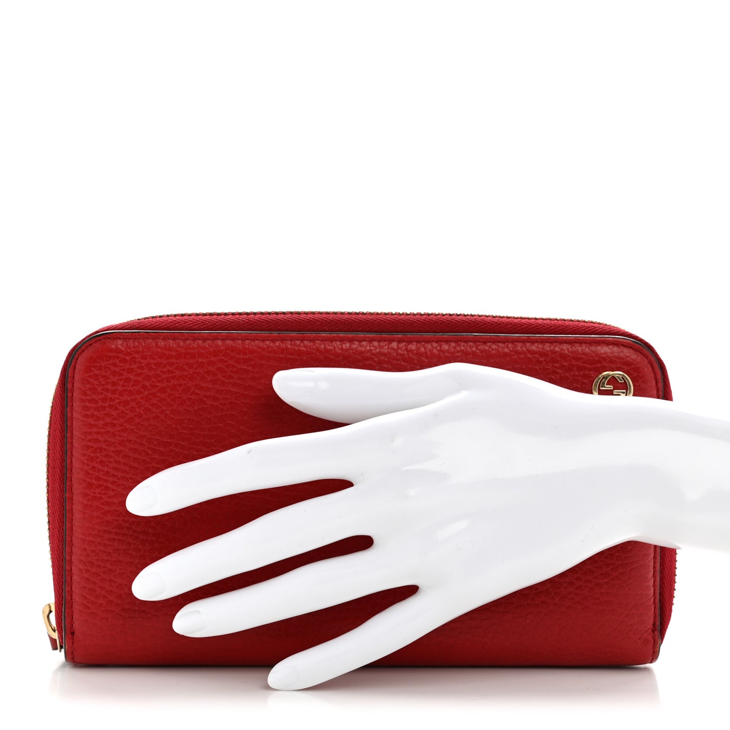 Dollar Calfskin GG Zip Around Wallet Red