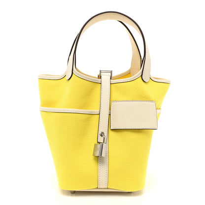 Hermes Toile Goeland Swift Cargo Picotin Lock 18 Jaune Citron Nata 1 of 7