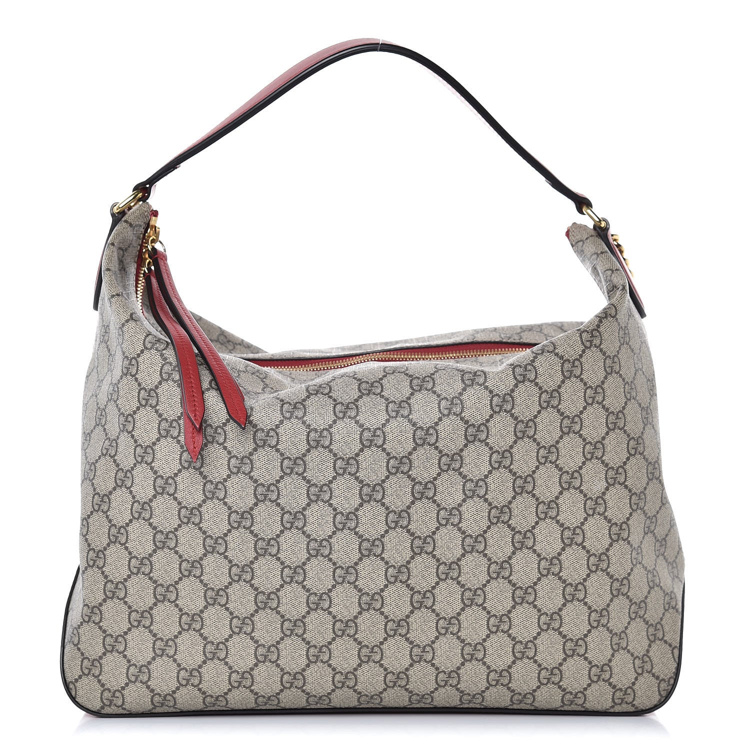 Gucci GG Supreme Monogram Large Linea A Hobo Red 1 of 10
