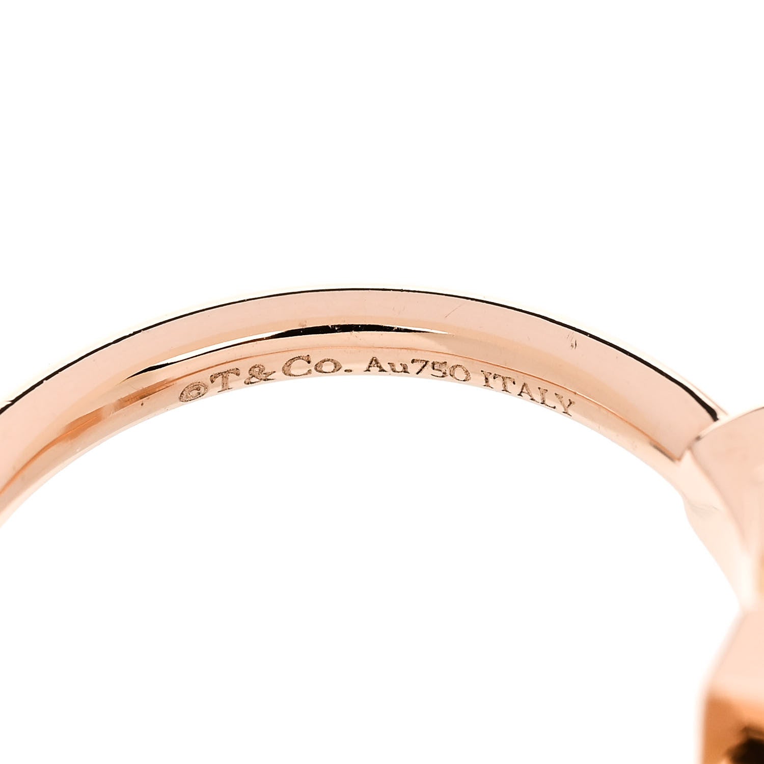 Tiffany 18K Rose Gold Diamond Mother of Pearl T Wire Ring 52 6 4 of 4