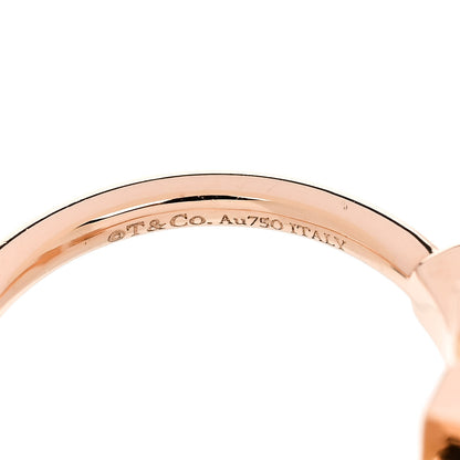 Tiffany 18K Rose Gold Diamond Mother of Pearl T Wire Ring 52 6 4 of 4