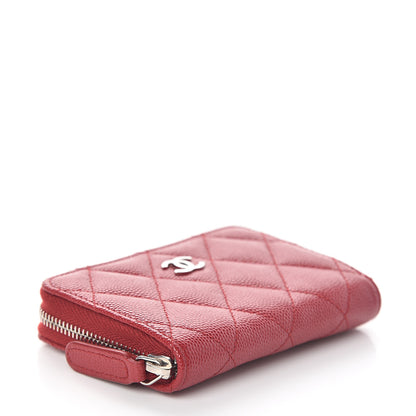 Chanel Caviar Quilted Zip Coin Purse Dark Red 3 of 6