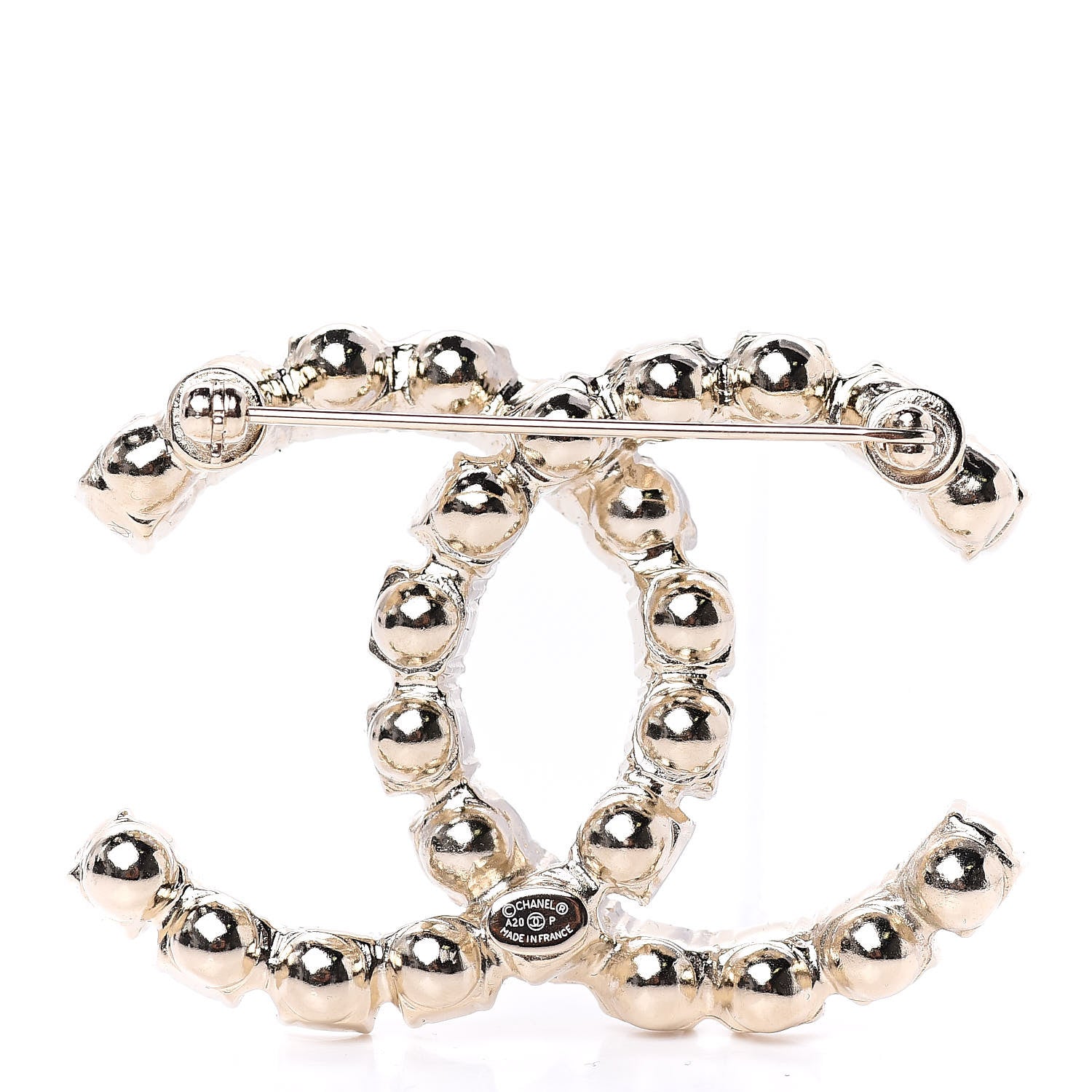 Chanel Crystal CC Brooch Gold 3 of 5