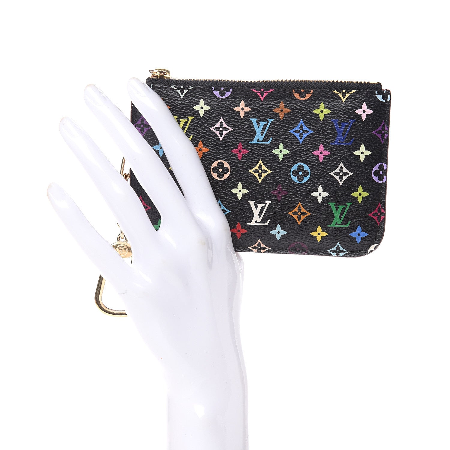 Louis Vuitton Monogram Multicolor Key Pouch Black Grenade 2 of 8