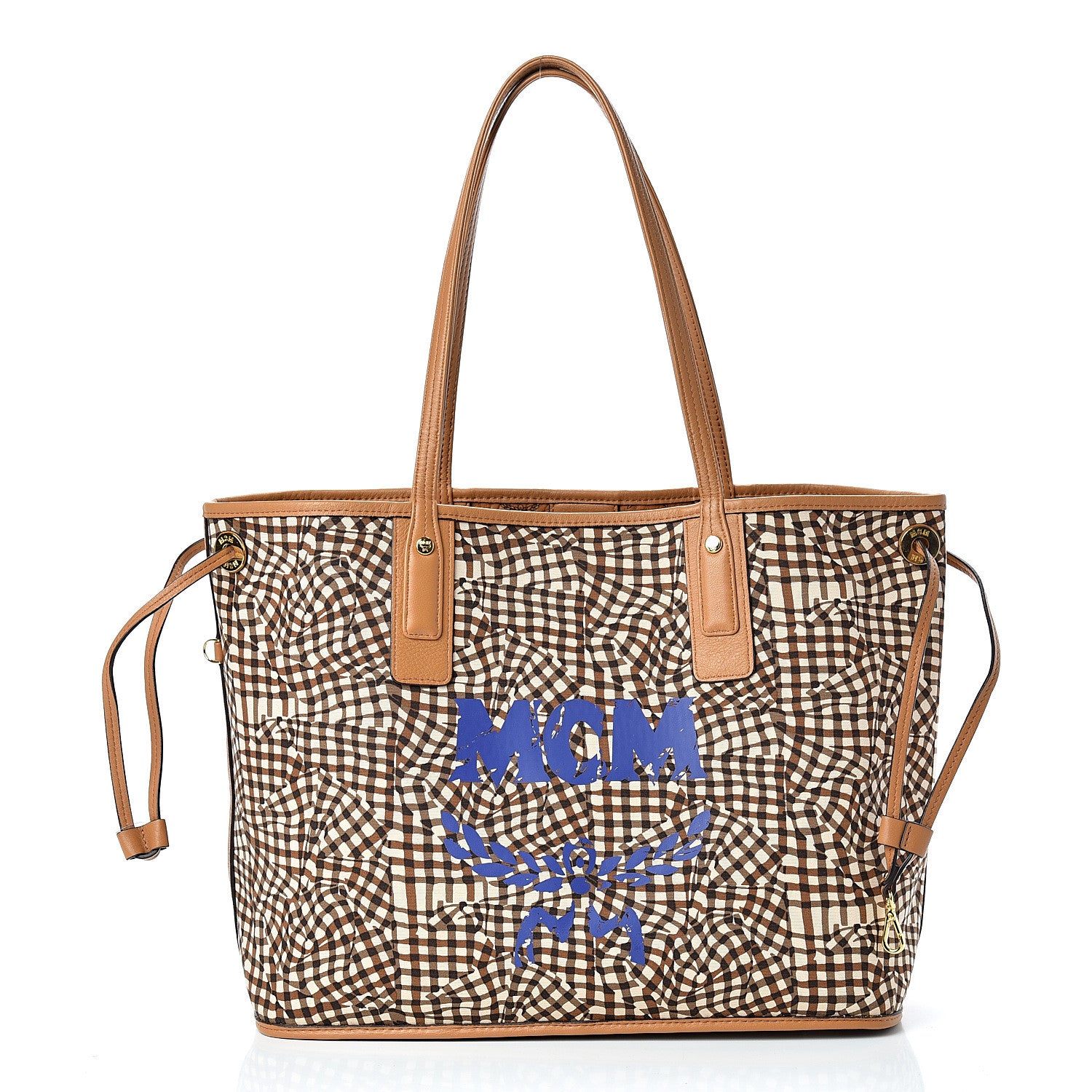 MCM Visetos Medium Liz Reversible Shopper Tote Cognac 2 of 15