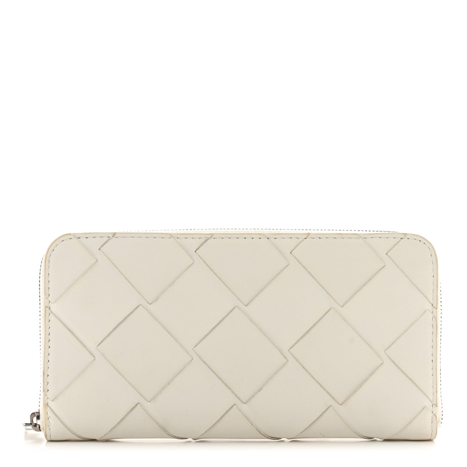 Bottega Veneta Nappa Maxi Intrecciato Zip Around Wallet White 1 of 9