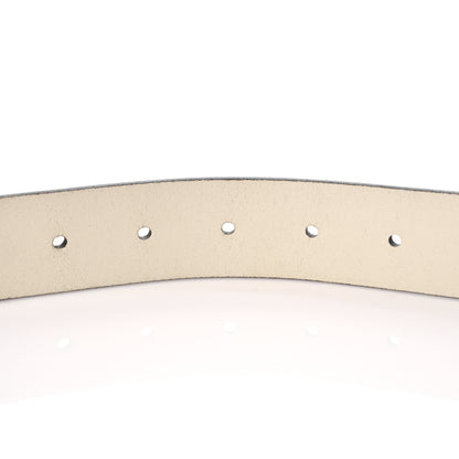 Gucci Margaux Calfskin Studded Interlocking G 30mm Belt 80 32 Mystic White 4 of 5