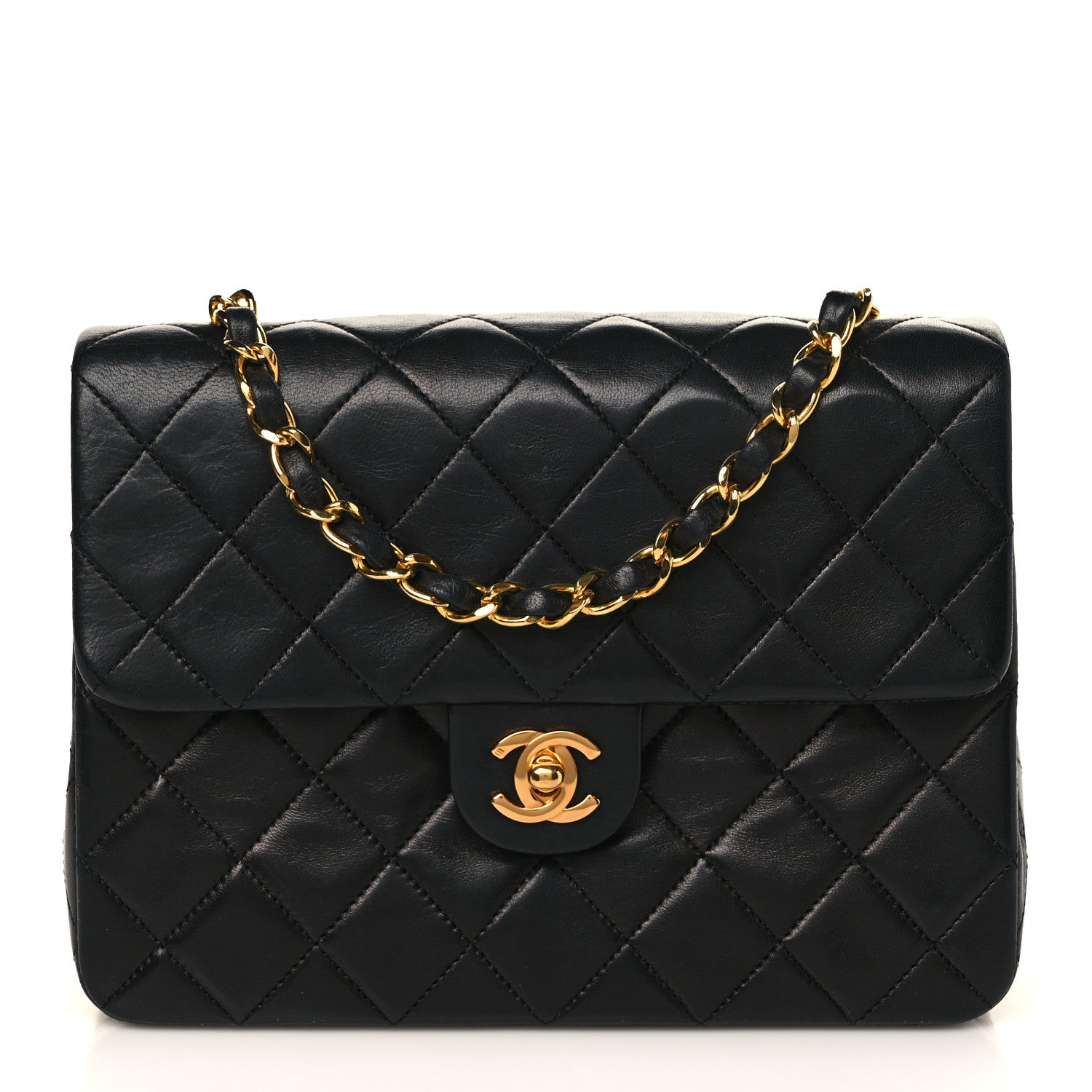 Chanel Lambskin Quilted Mini Square Flap Bag Black 1 of 10