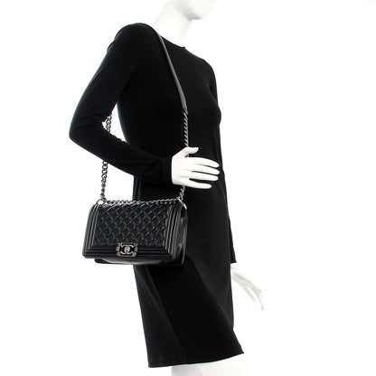 Chanel Calfskin Quilted Medium Boy Flap Black 2 of 11