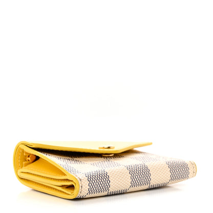 Louis Vuitton Damier Azur Zoe Wallet Jaune Pale 4 of 9