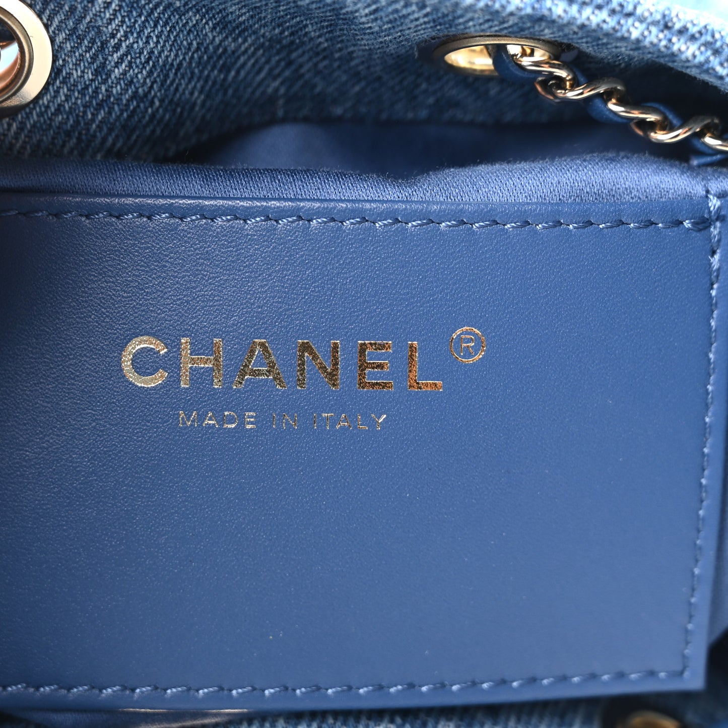 Denim Quilted Small Chanel 25 Handbag Blue