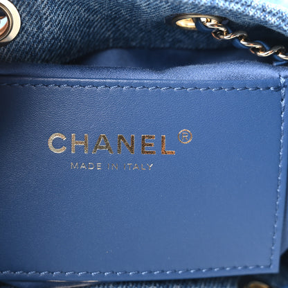 Chanel Denim Quilted Small Chanel 25 Handbag Blue 6 of 11