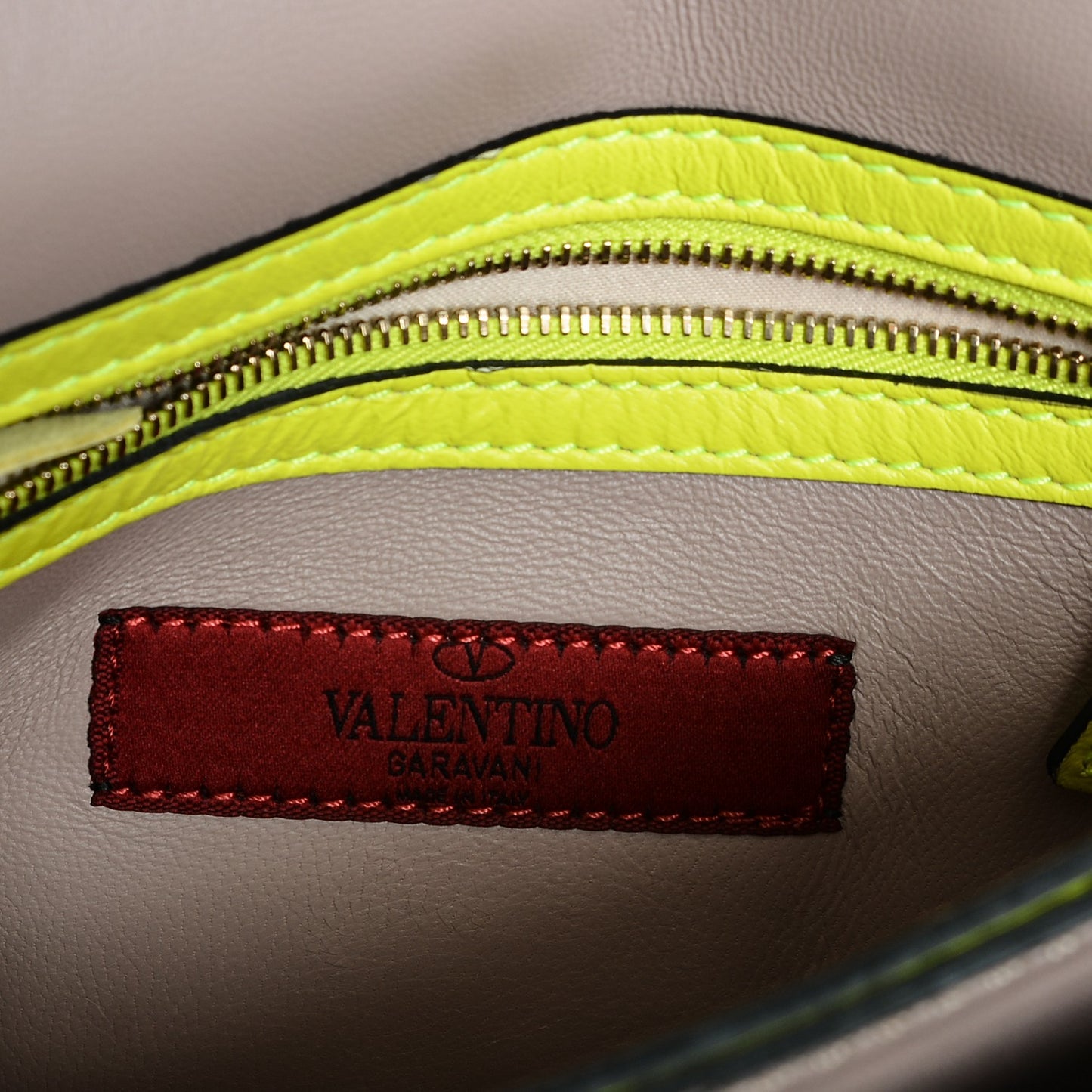 Nappa Rockstud Wristlet Clutch Yellow Fluo