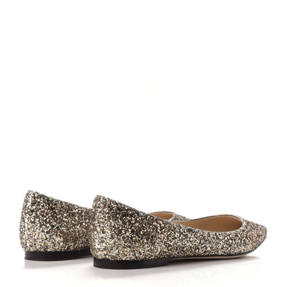 Jimmy Choo Glitter Alina Flats 35 Antique Gold 4 of 9