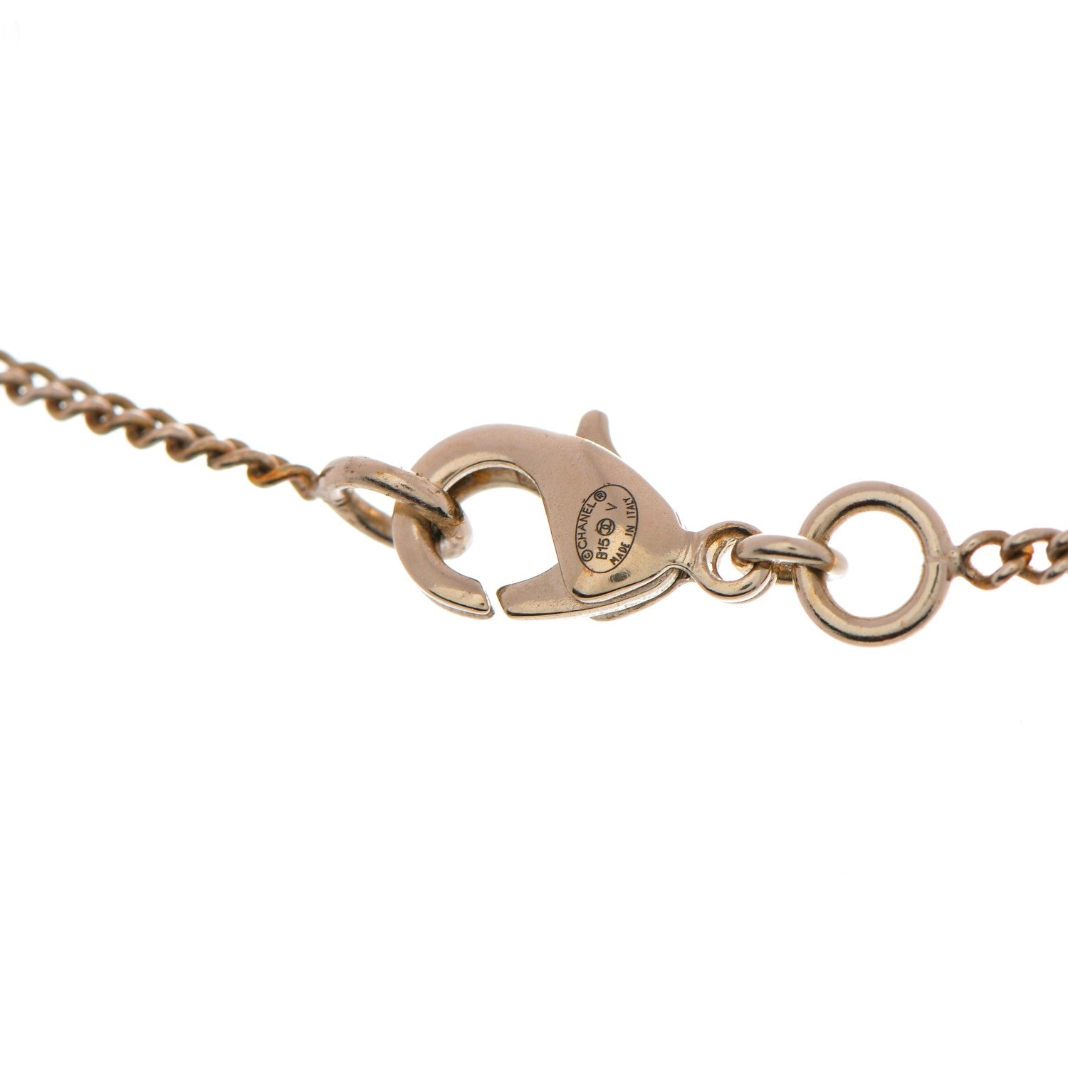 Chanel Crystal Pearl CC Pendant Necklace Gold 7 of 7