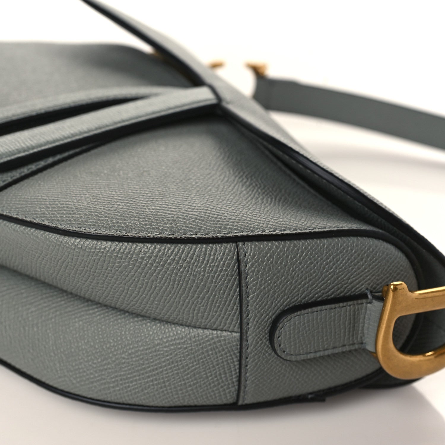 Christian Dior Grained Calfskin Saddle Bag Grey 9 of 9