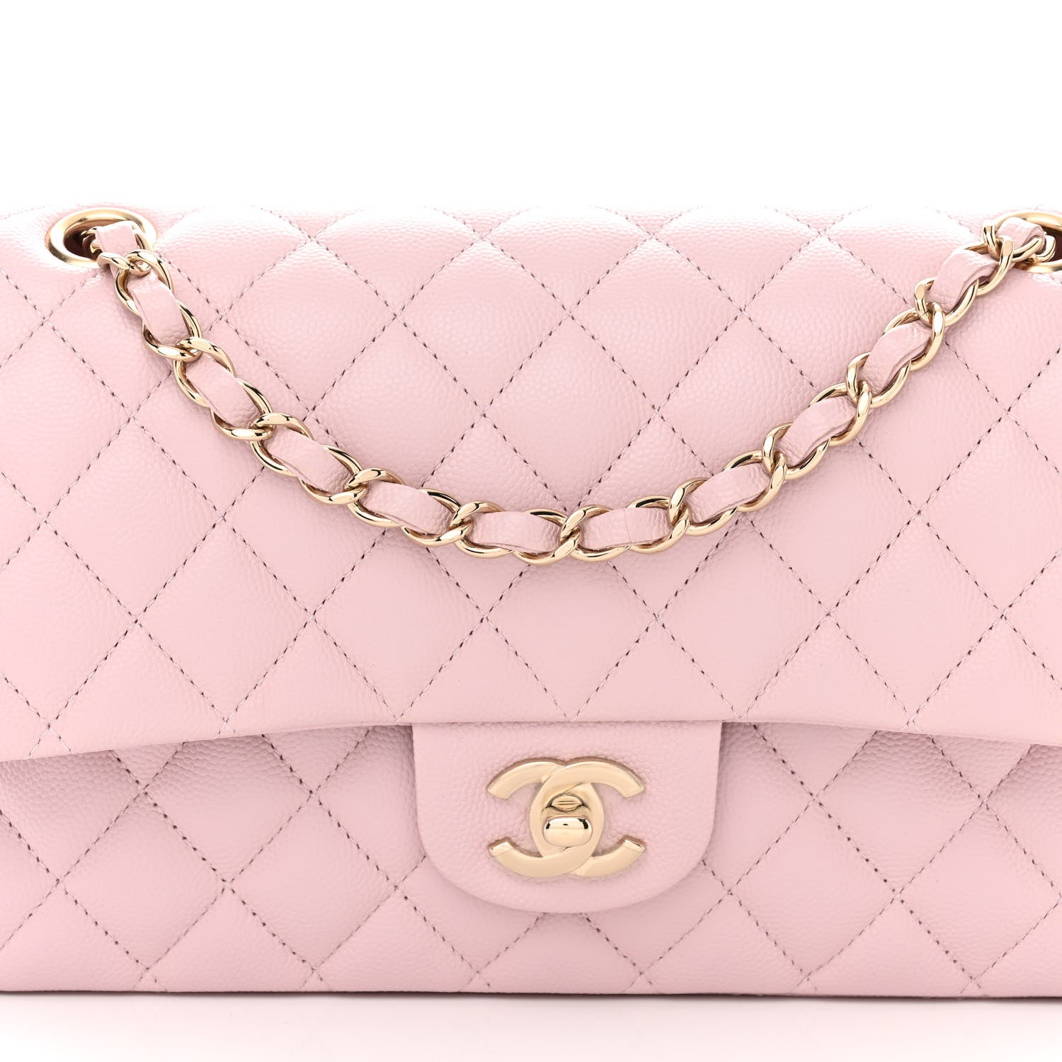 Chanel Caviar Quilted Medium Double Flap Light Pink 9 of 11