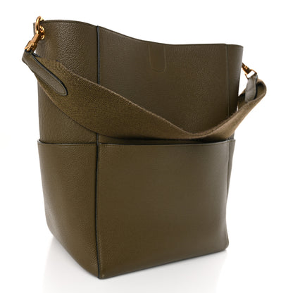 Celine Soft Grained Calfskin Sangle Bucket Bag Light Khaki 3 of 17