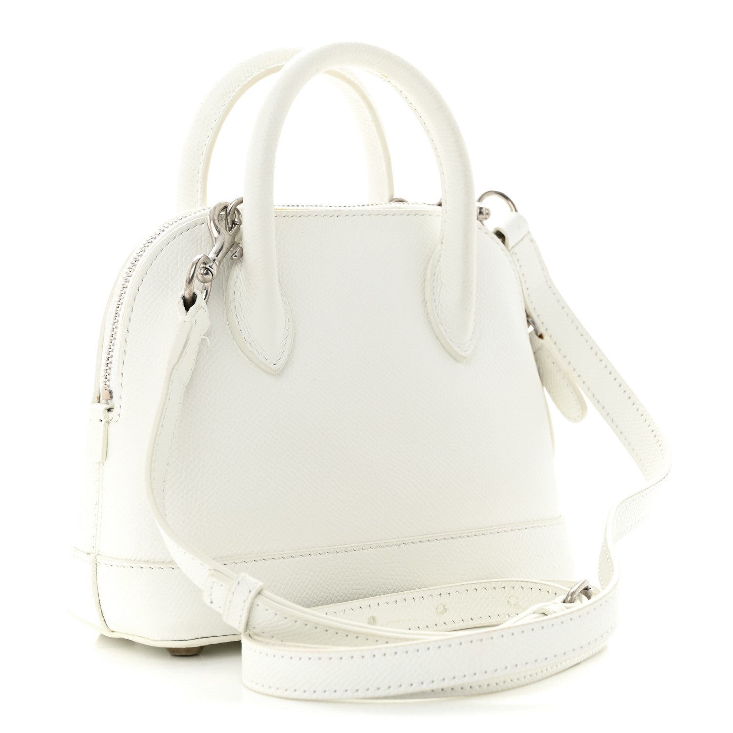 Balenciaga Grained Calfskin XXS Ville Top Handle Bag White Black 3 of 17