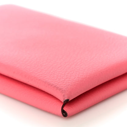 Hermes Evercolor Calvi Card Case Rose Azalee 9 of 14