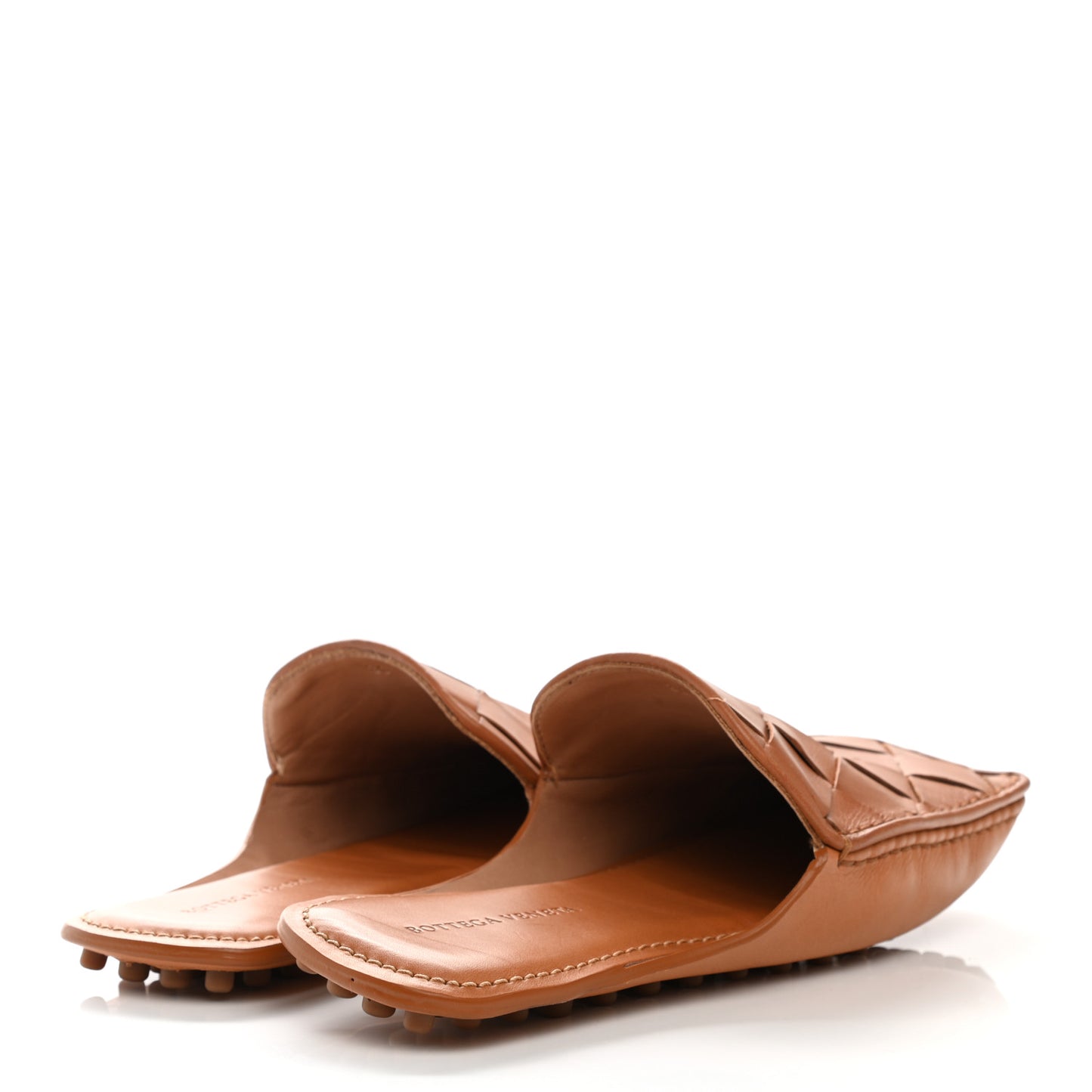 Nappa Intrecciato Slipper Mules 38 Brown