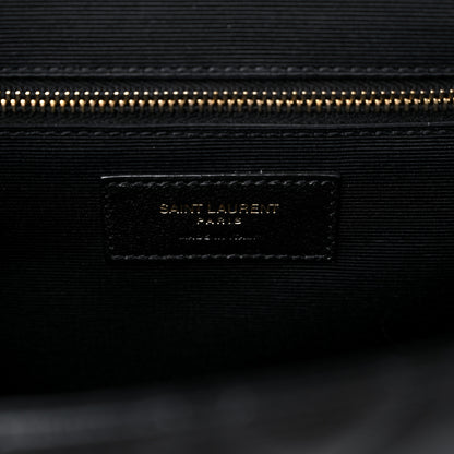 Saint Laurent Grain De Poudre Textured Mixed Matelasse Large Triquilt Monogram Satchel Black 7 of 9