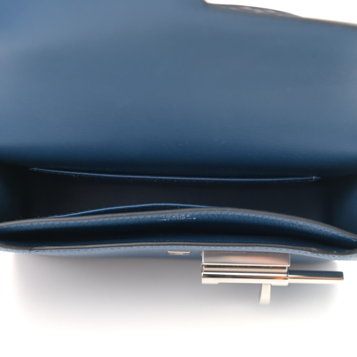 Hermes Chevre Mysore Mini Verrou Large Strap Bag Deep Blue 5 of 12