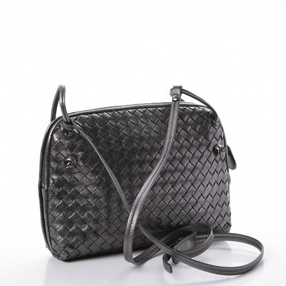 Bottega Veneta Metallic Nappa Intrecciato Pillow Crossbody Messenger Dark Grey 3 of 8