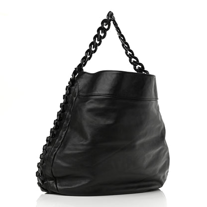 Chanel Calfskin Modern Chain Rhodoid Hobo Black 3 of 12