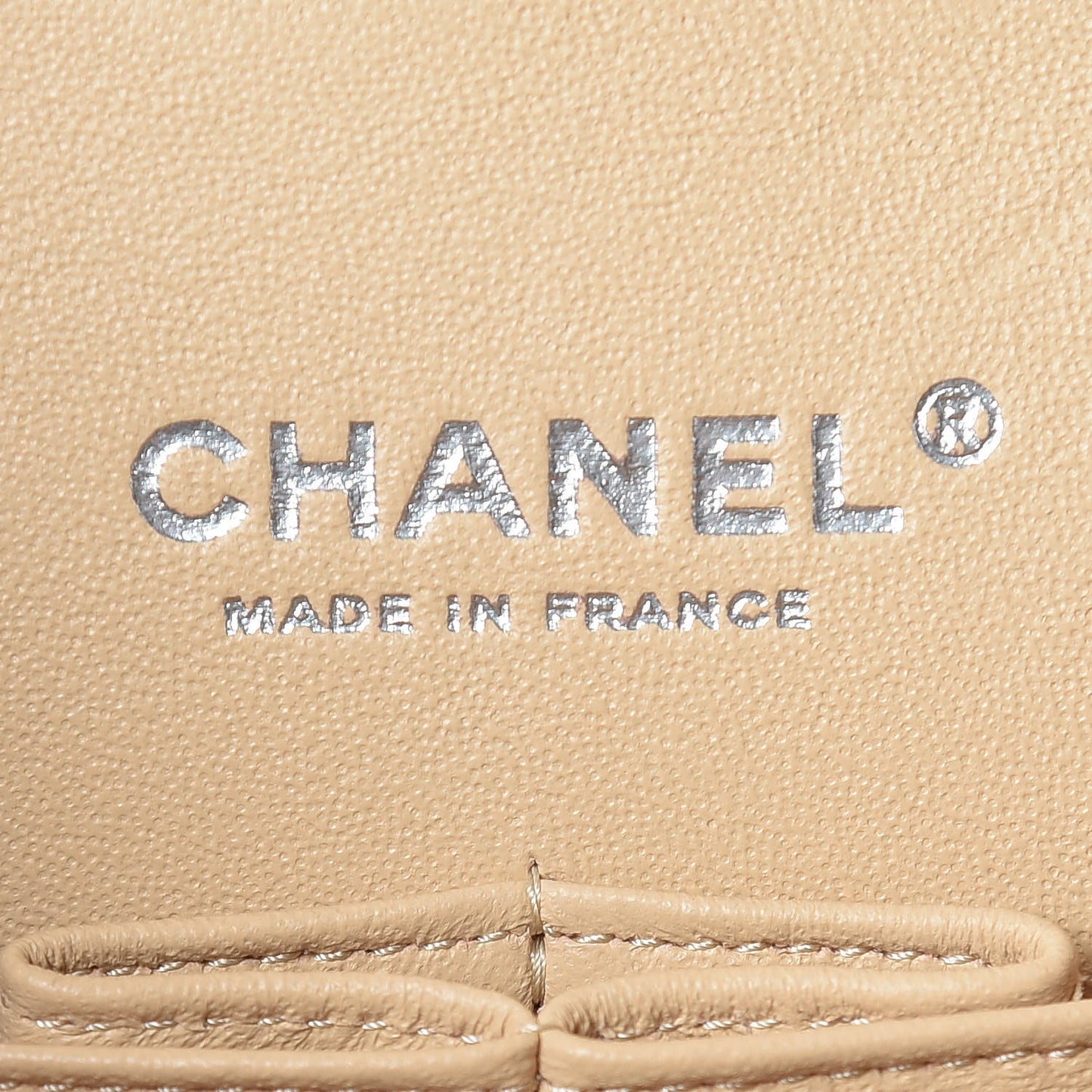 Caviar Quilted Medium Double Flap Beige Clair