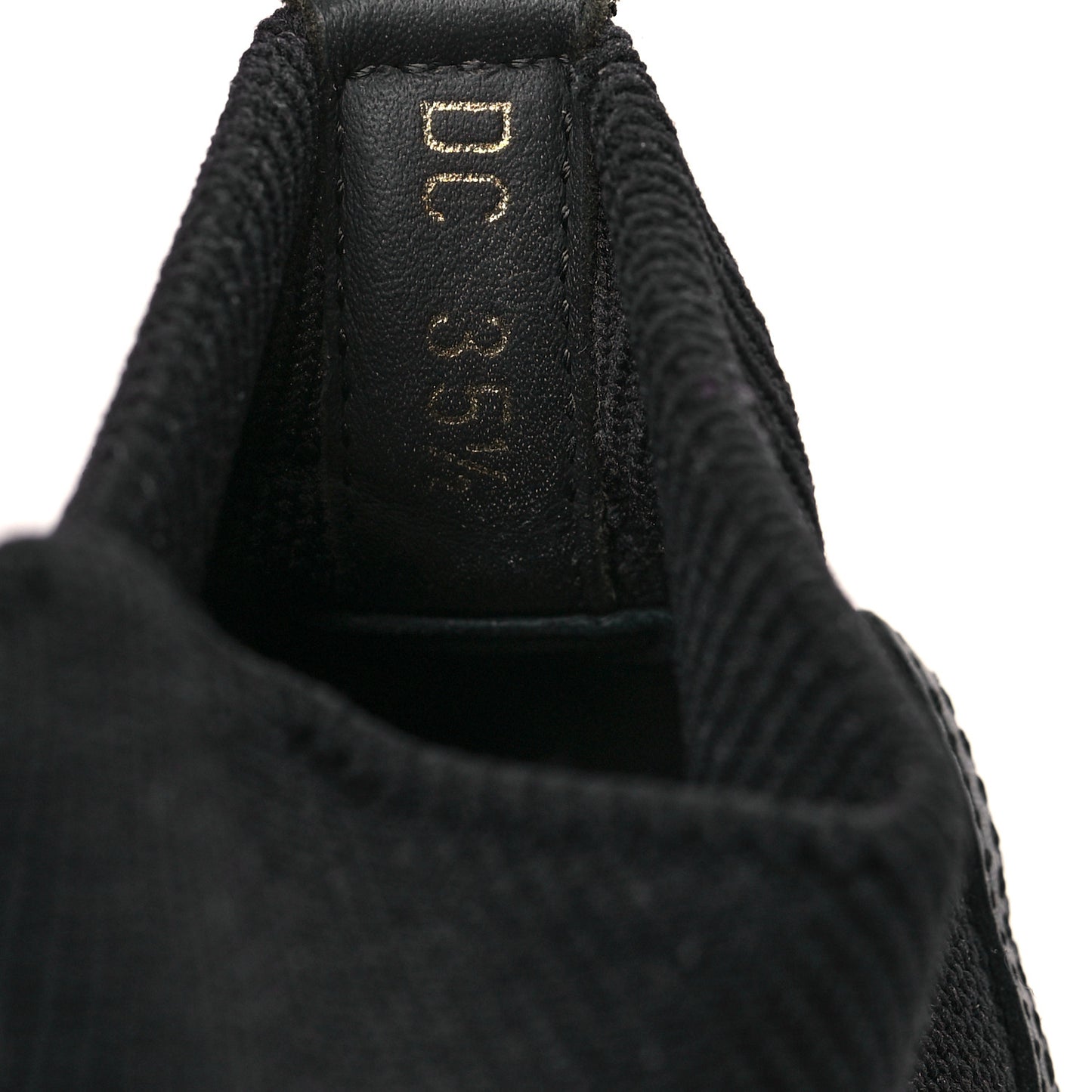 Technical Knit Calfskin Womens Walk'N'Dior High Top Sneakers 35.5 Black
