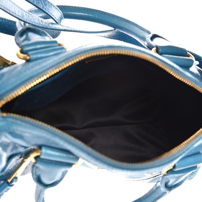Miu Miu Vitello Shine Zip Tote Laguna 5 of 13