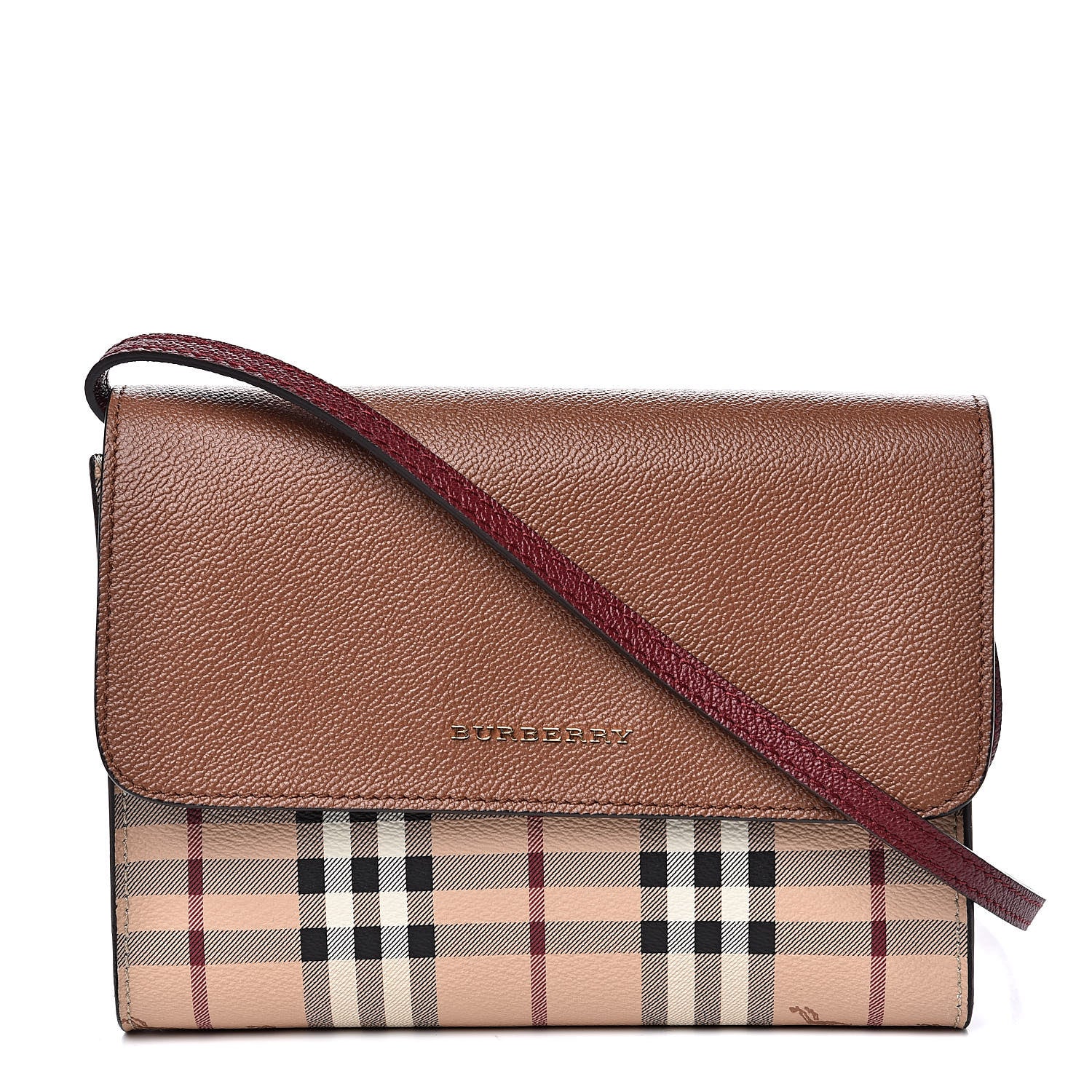 Burberry Haymarket Check Small Loxley Crossbody Bright Toffee 1 of 11