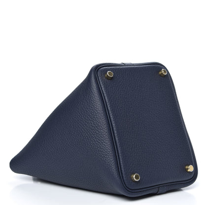 Hermes Taurillon Clemence Picotin Lock 18 PM Bleu Nuit 4 of 9