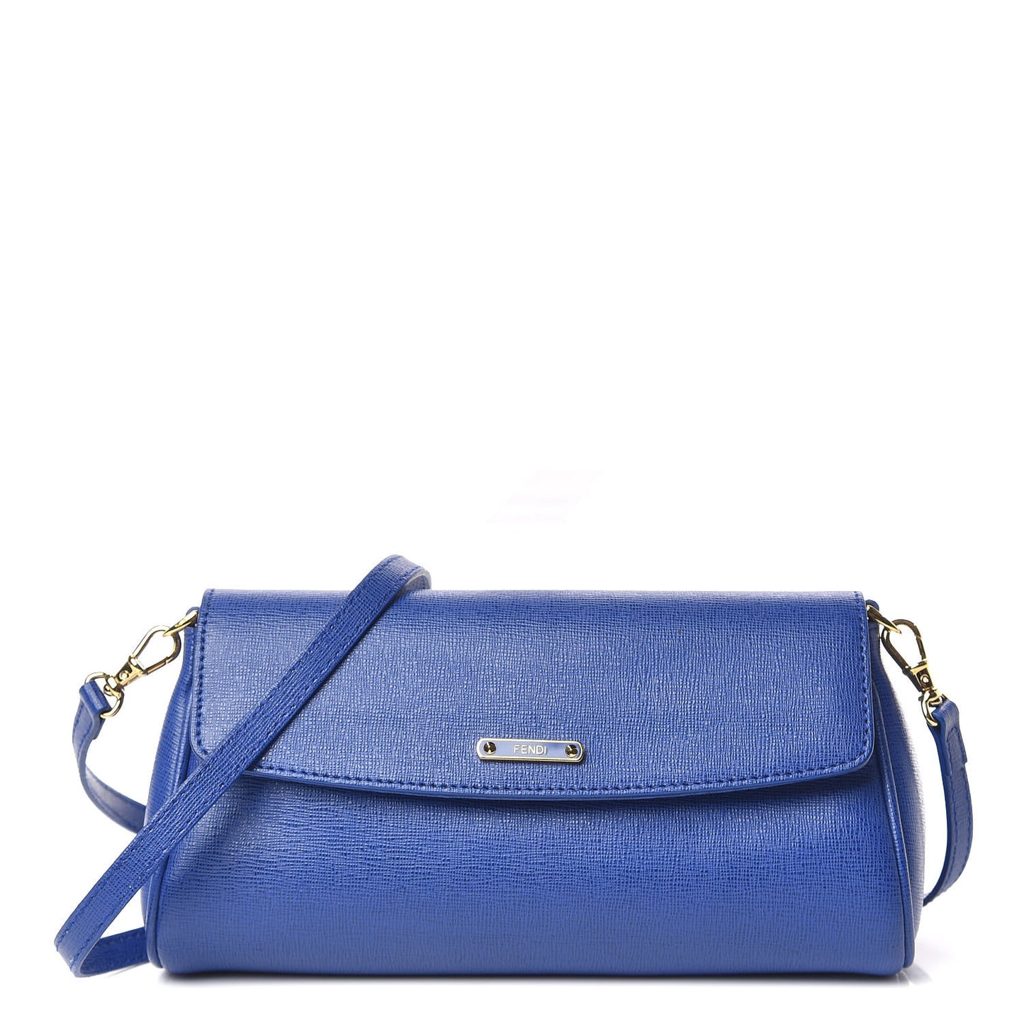 Vitello Elite Flap Crossbody Bag Blue Neon