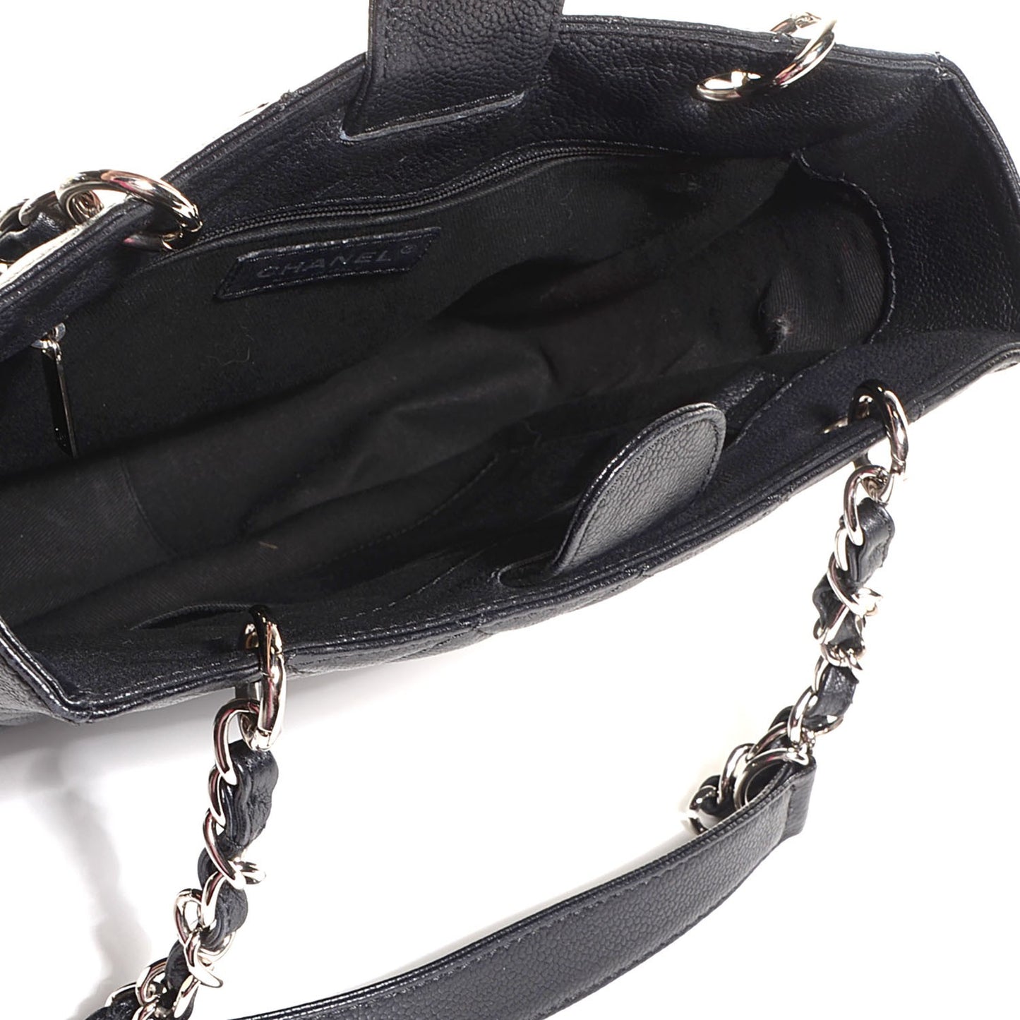 Caviar Quilted Petit Shopping Tote PST Black