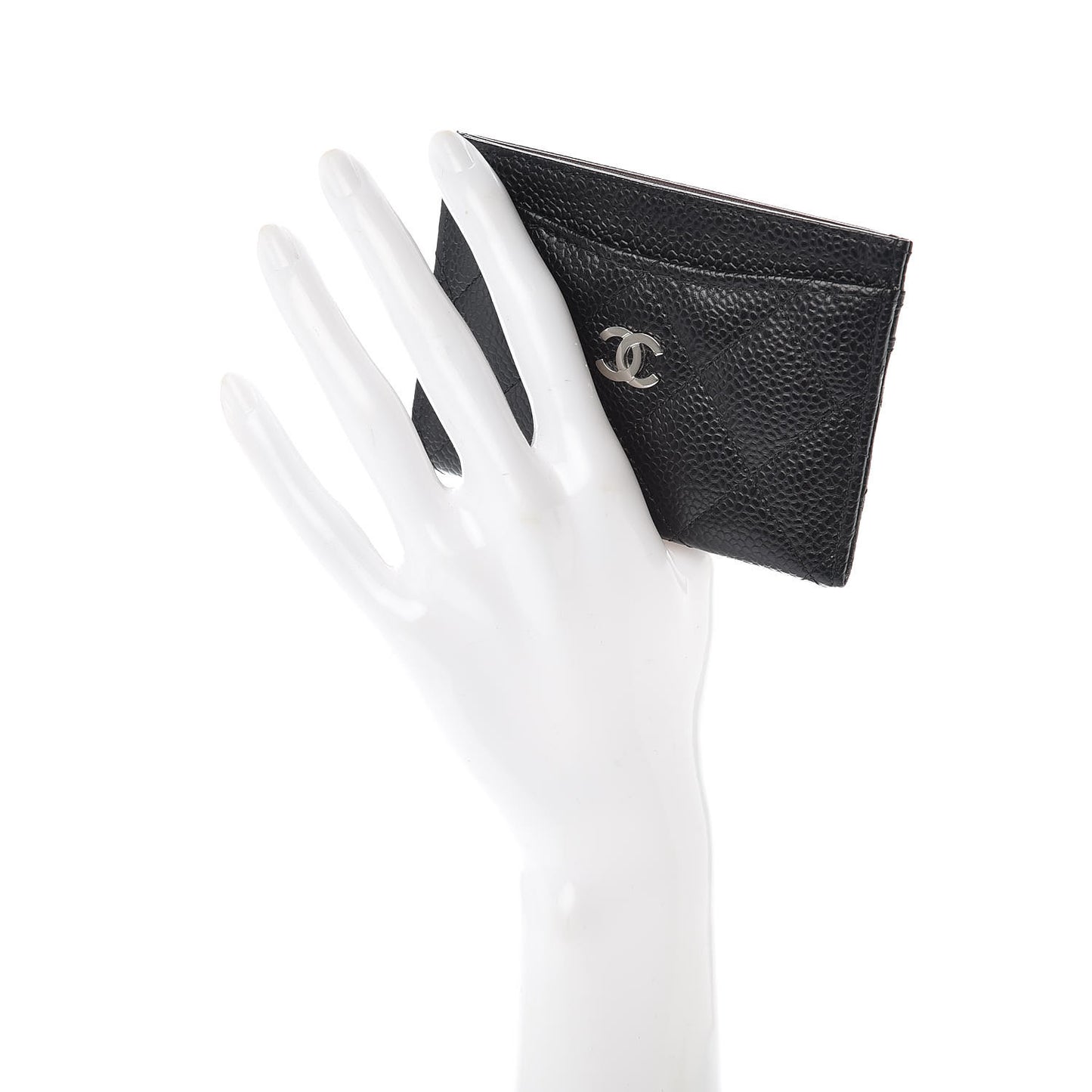 Caviar Quilted Card Holder Black