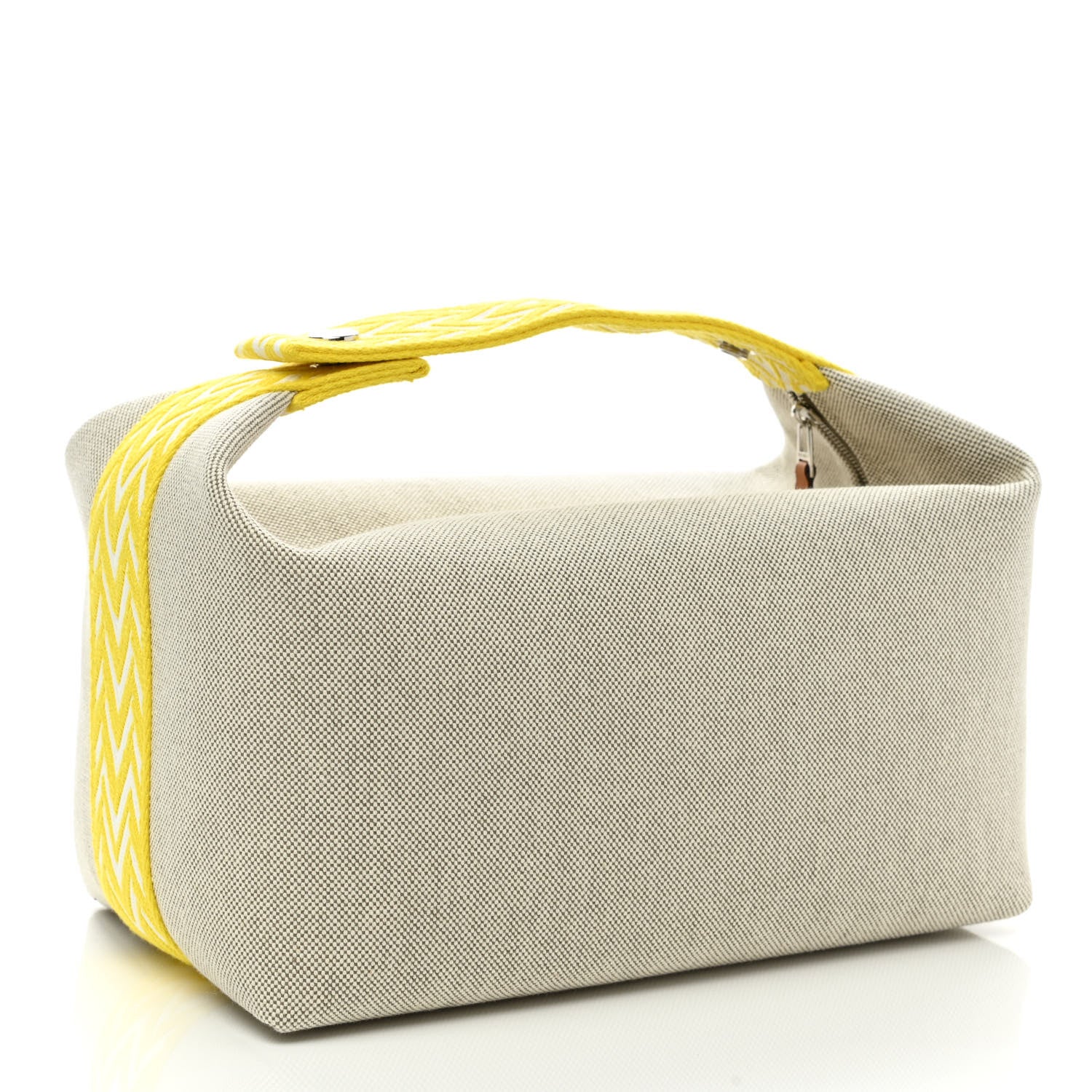 Hermes Canvas Large Bride-A-Brac Pouch Jaune Citron 3 of 9