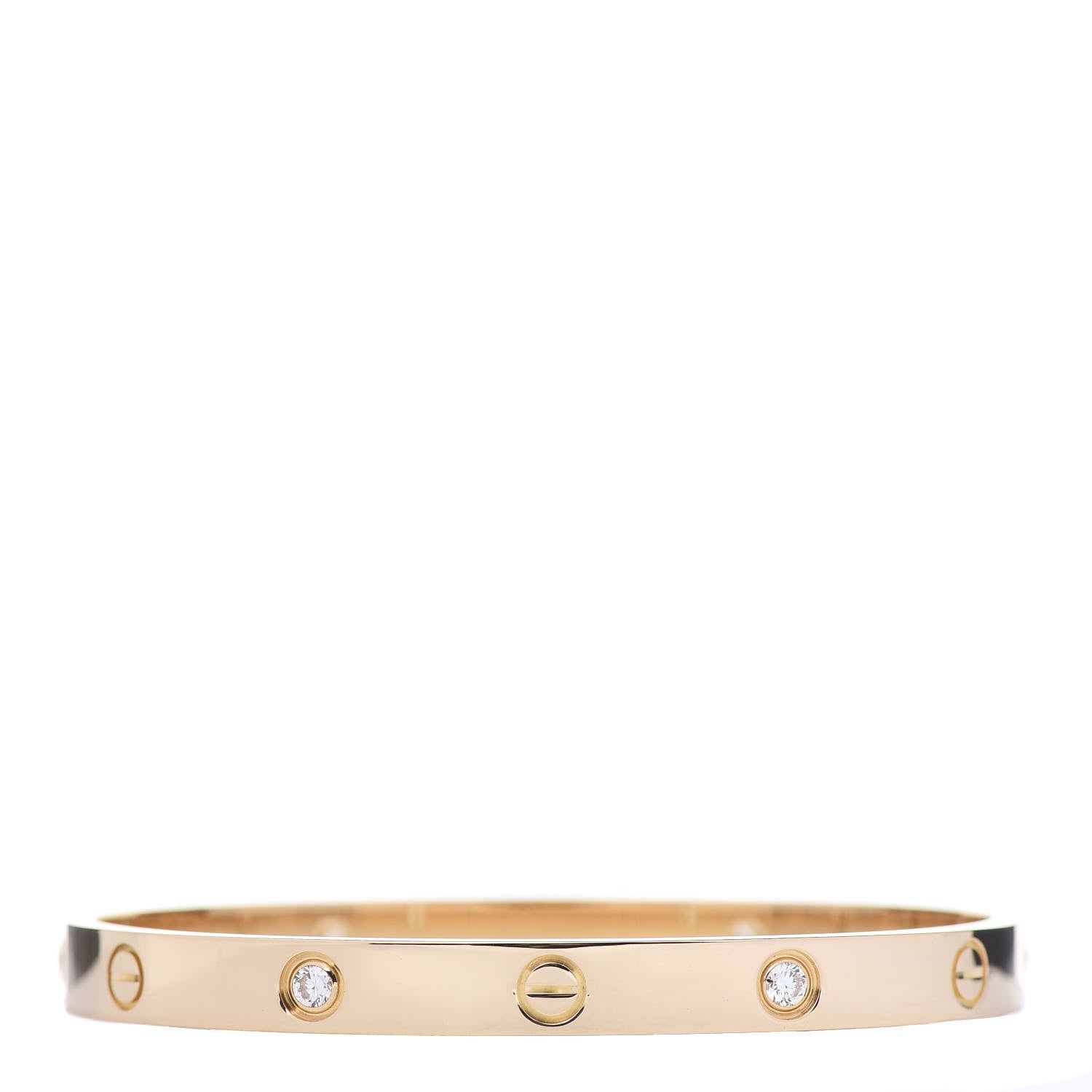 Cartier 18K Yellow Gold 4 Diamond LOVE Bracelet 18 3 of 7