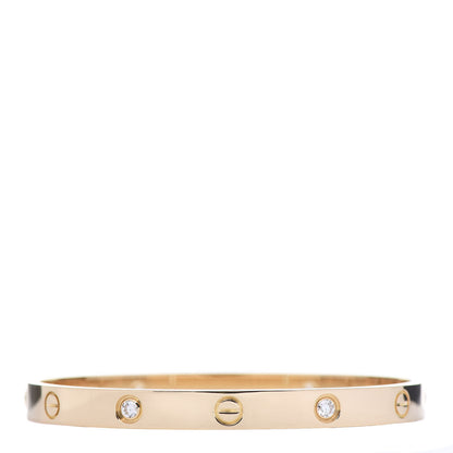 Cartier 18K Yellow Gold 4 Diamond LOVE Bracelet 18 3 of 7
